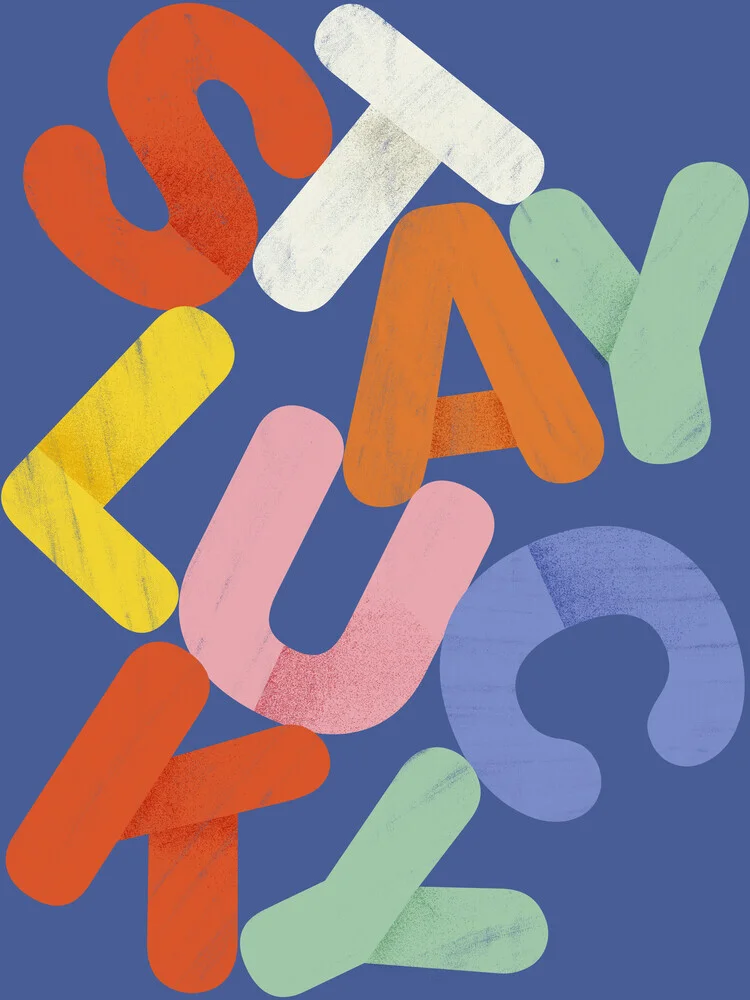 Colorful wall art featuring hand-drawn typography, cheerful and inviting mood.