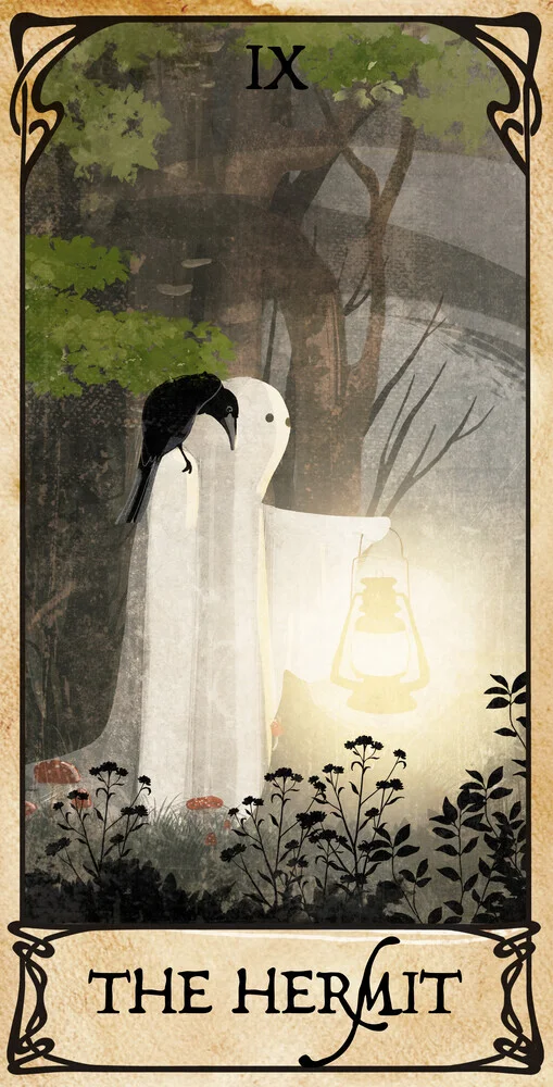 Wall art by Katherine Blower: cute ghost with a charming smile