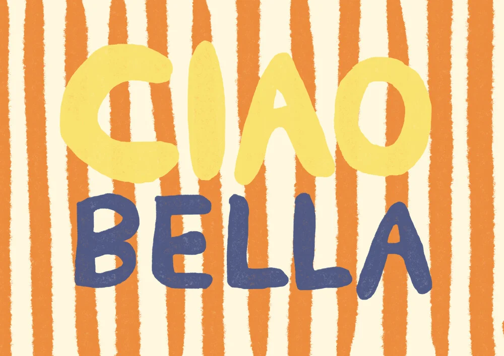 Buntes Wandbild von Jacky Eitzert mit fröhlichen, gestreiften Farben und positiver Stimmung.