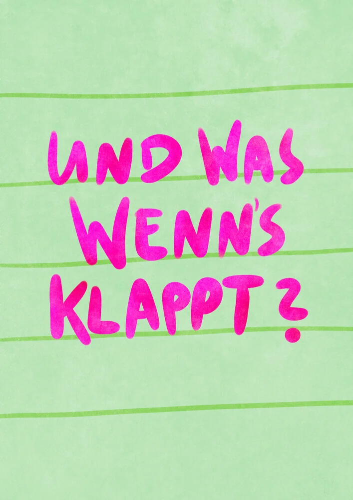 Illustration with hand lettering: a motivational quote in vibrant colors