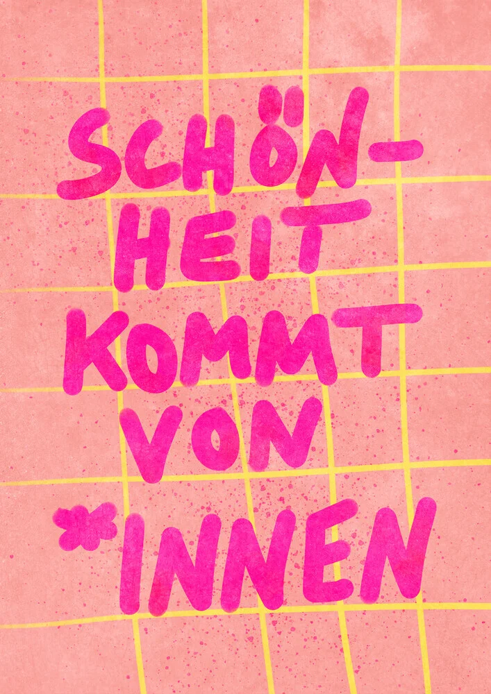 Hand lettering by Raissa Oltmanns: a message about inner beauty in soft colors