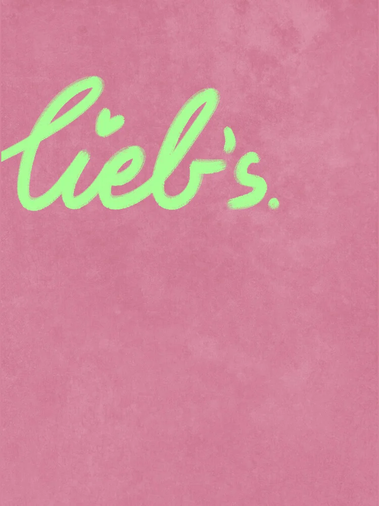 Illustration by Raissa Oltmanns: handwritten love message in pink and green