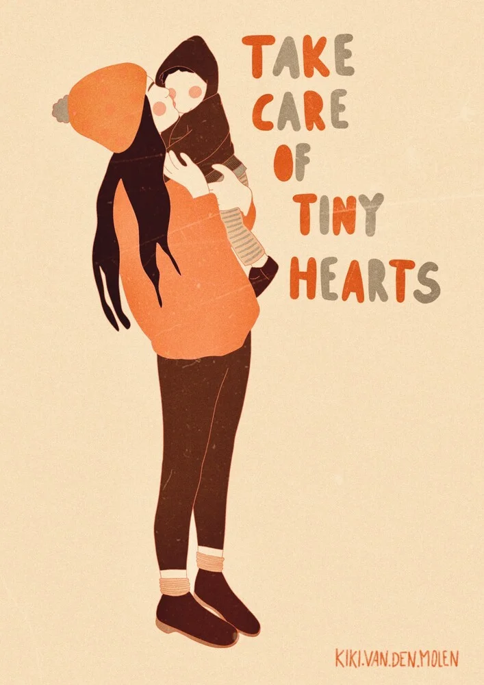 Wandbild von Kiki Van Den Molen: zärtliche Darstellung von Mutterliebe