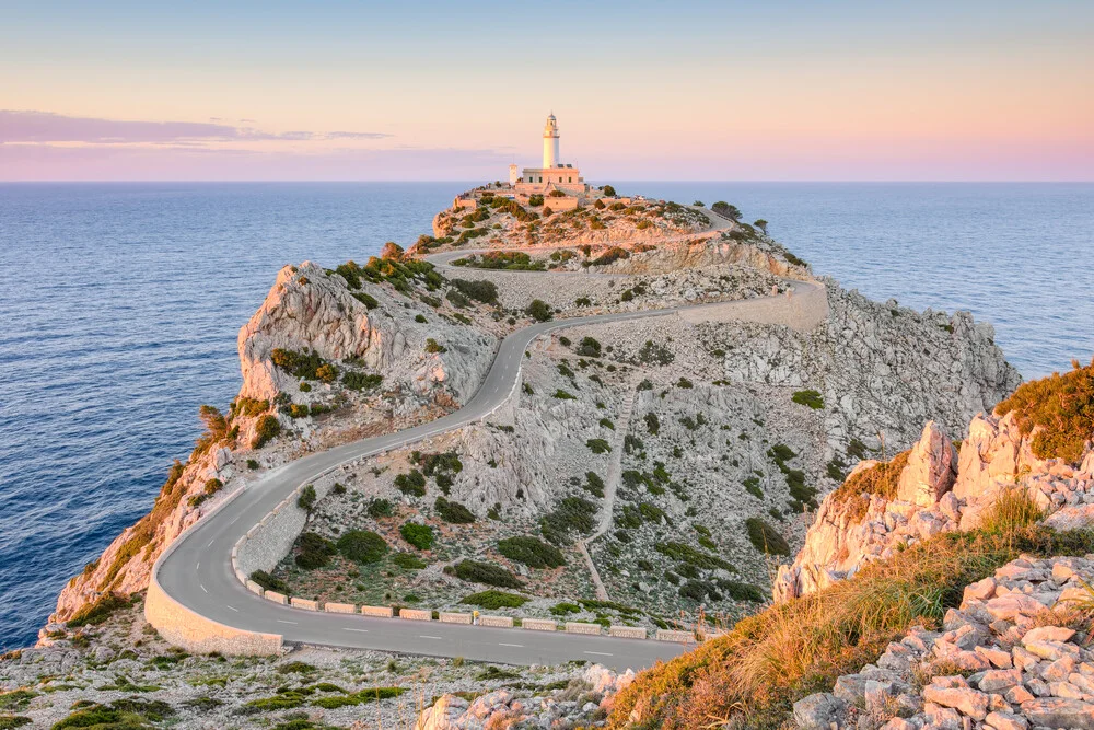 Photo art by Michael Valjak: lighthouse Far de Cap Formentor at sunset