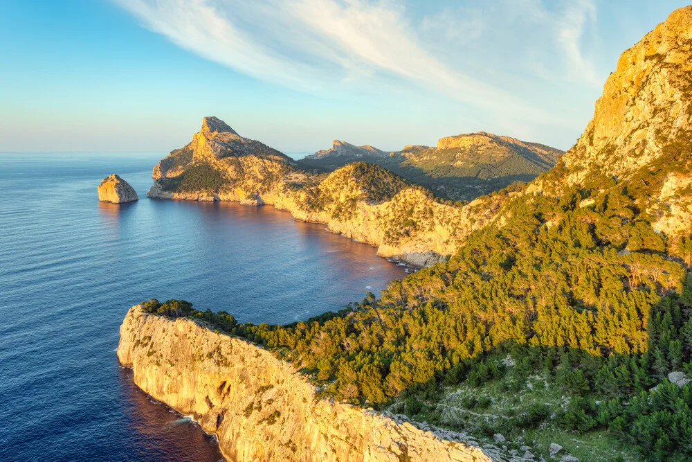 Photo art by Michael Valjak: view of Mallorca's coast at sunset
