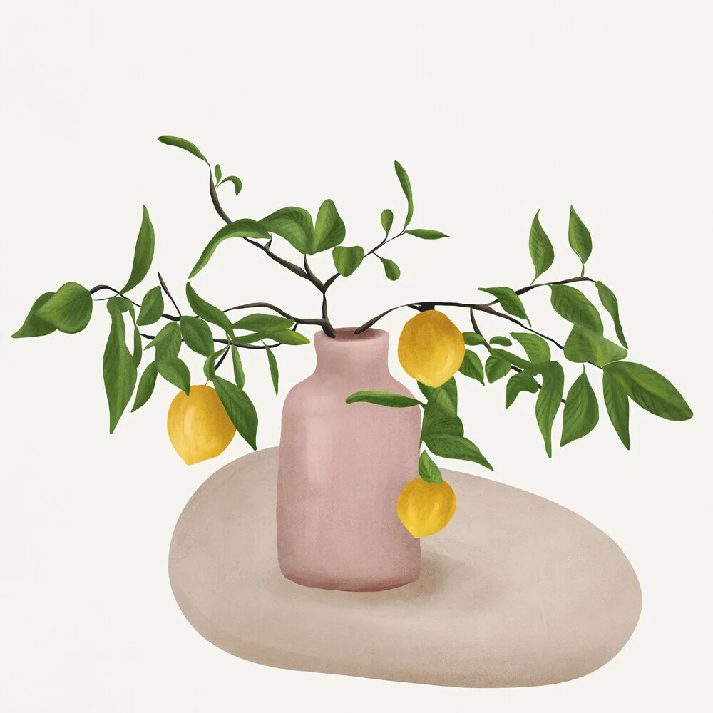 Illustration by Branka Kodžoman: Delicate arrangement of lemon branches
