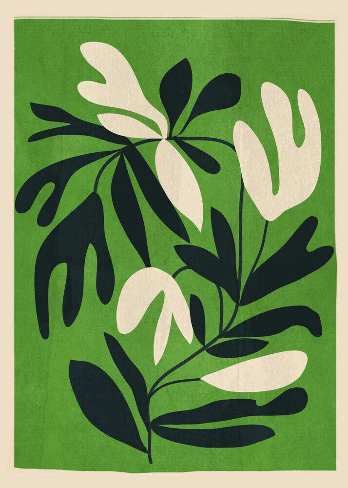 Abstrakte Illustration einer pflanzenähnlichen Form in sanften Erdtönen.