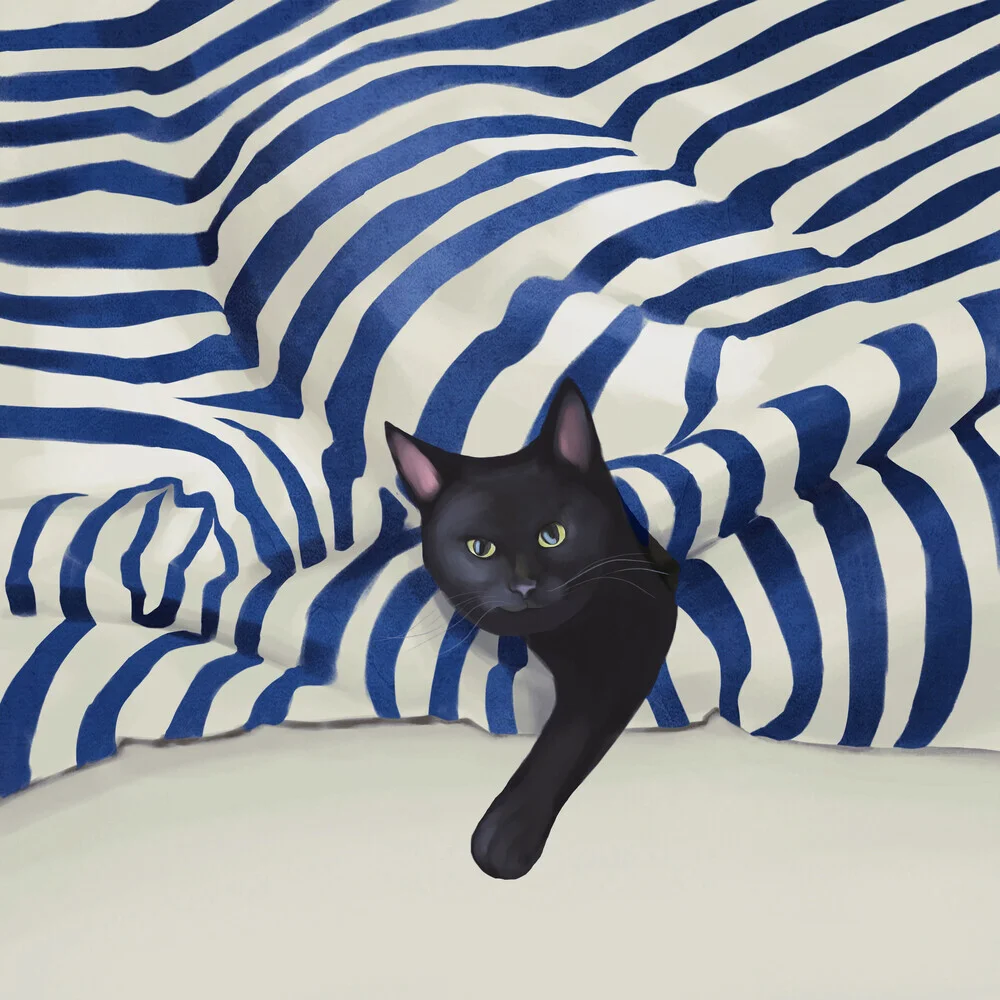 Illustration von Branka Kodžoman: verspielte Katze in sanften Farben
