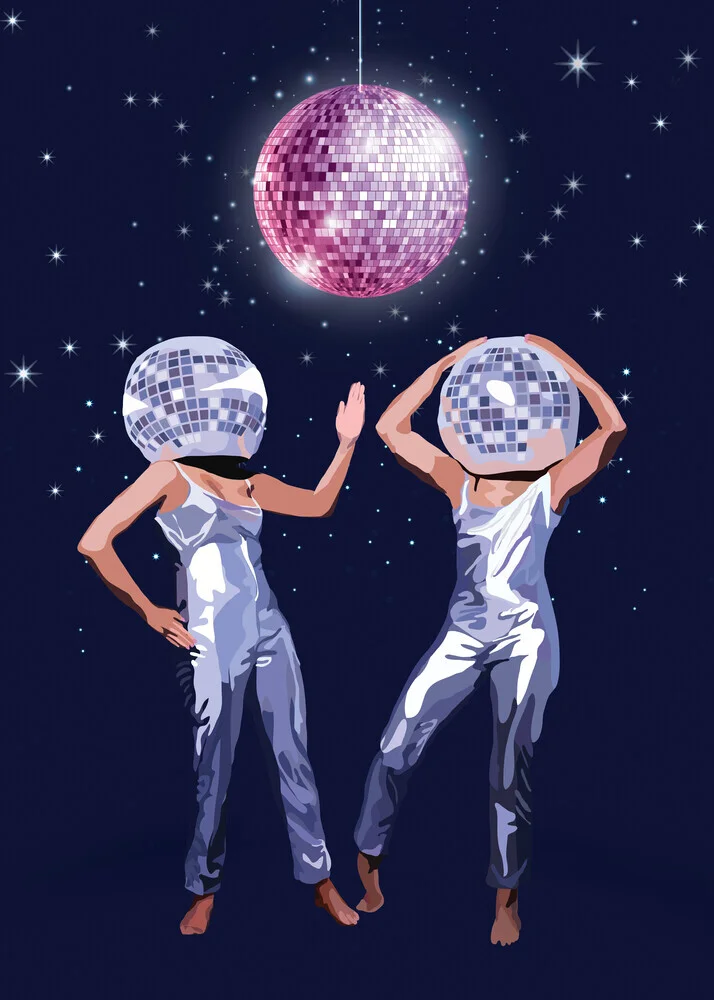 Illustration von Branka Kodžoman: Tanzende Figuren unter einem funkelnenden Sternenhimmel
