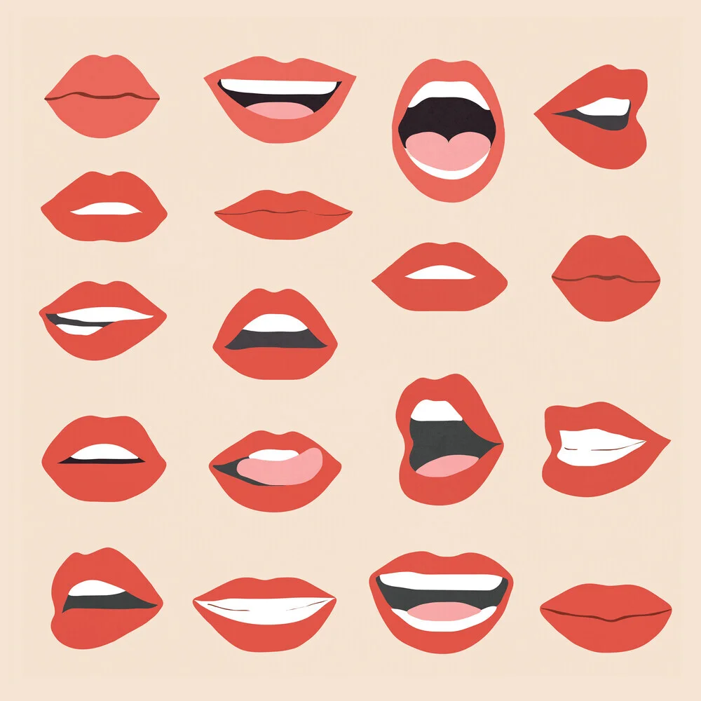 Illustration von Branka Kodžoman: verspielte Lippen in leuchtenden Farben