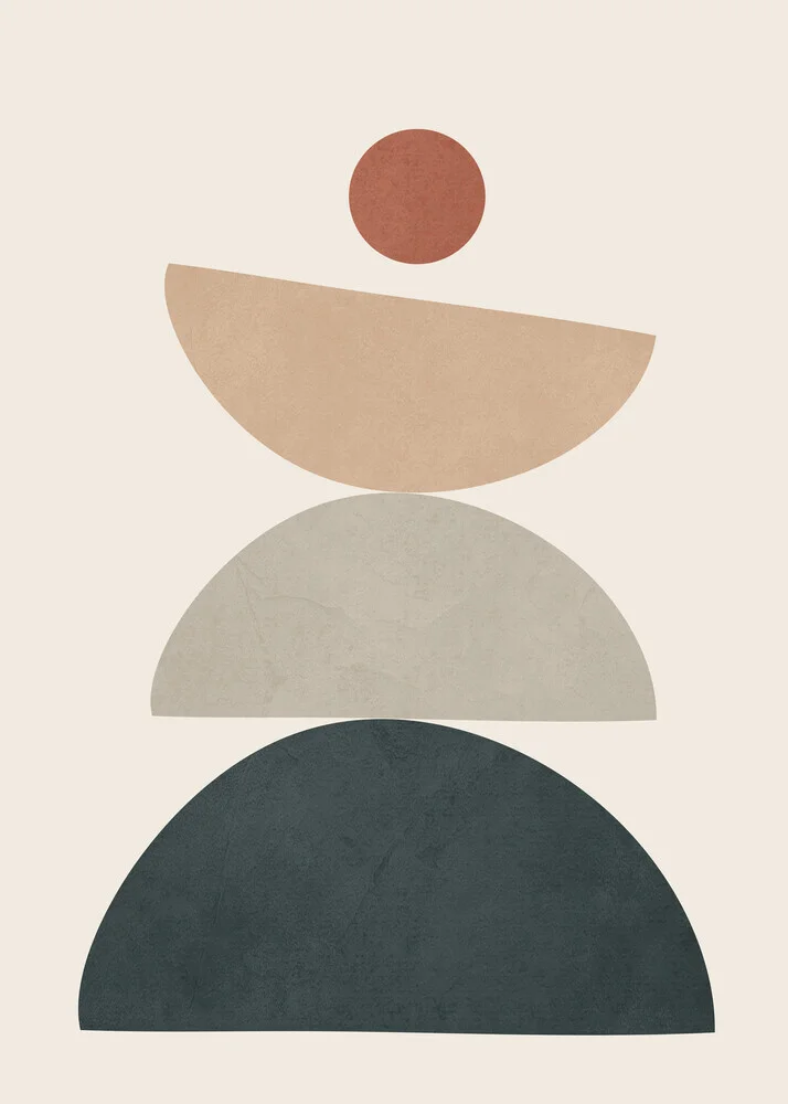 Abstrakte Illustration von Branka Kodžoman: harmonische Formen in sanften Farben.