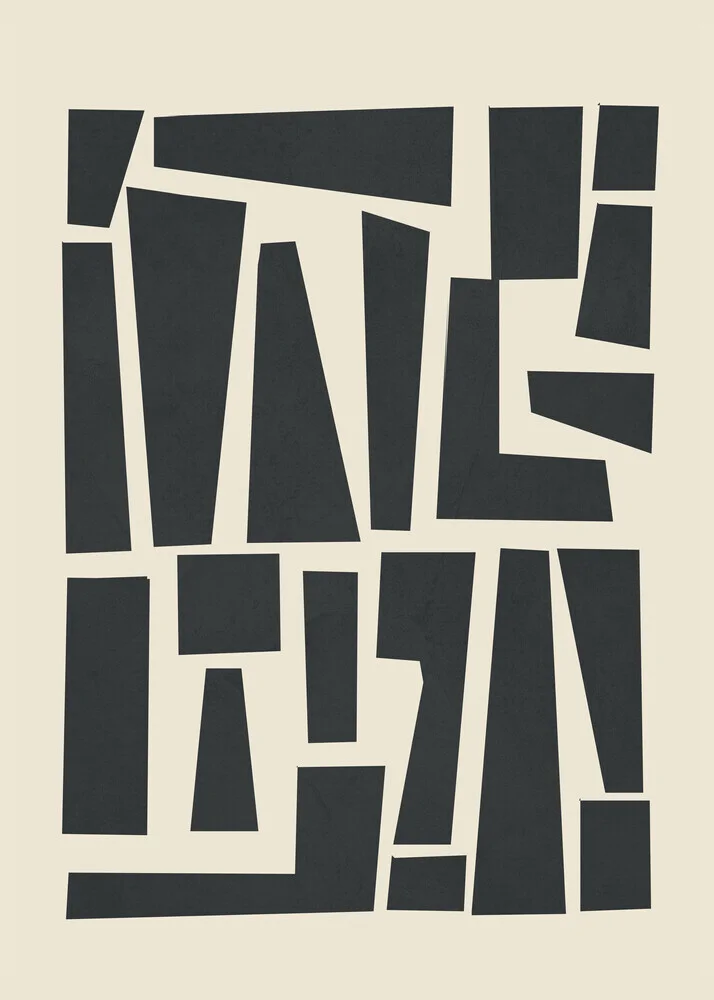 Farbenfrohe Illustration mit geometrischen Formen in harmonischer Anordnung.