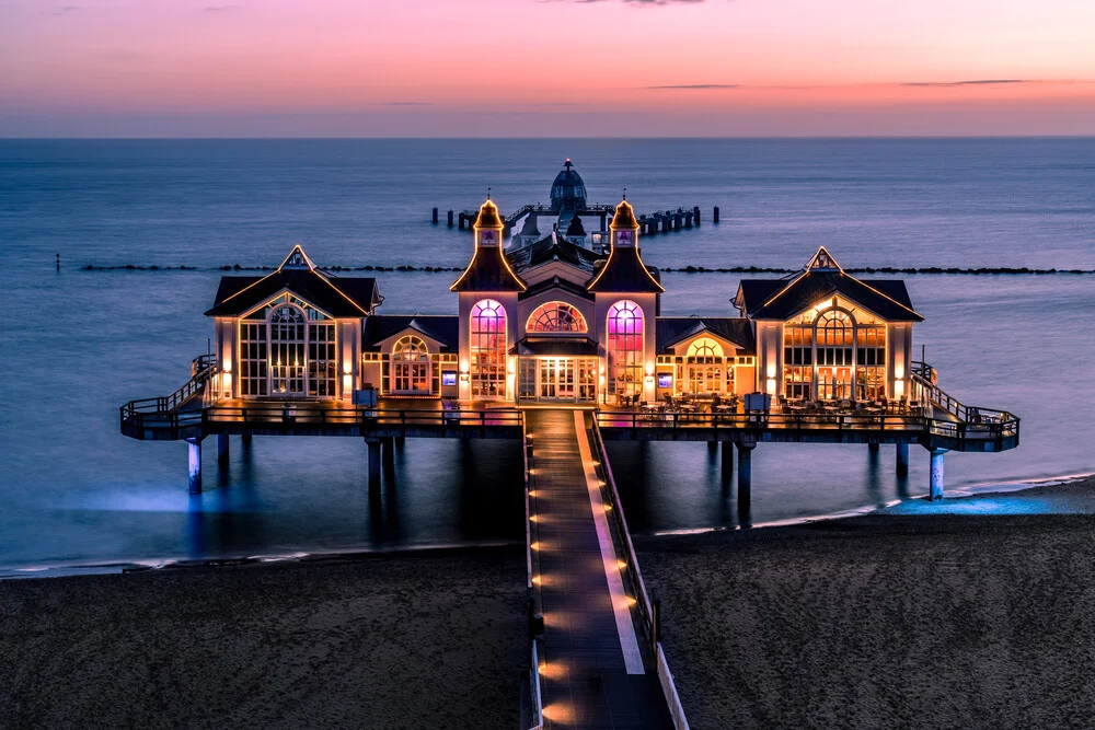 Photo art by Achim Thomae: Sellin Pier at sunrise by the sea