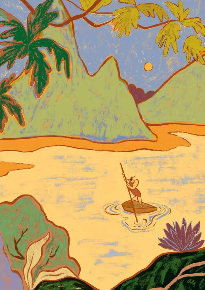 Wall art by Arty Guava: dreamy depiction of a warm, feminine-inspired landscape