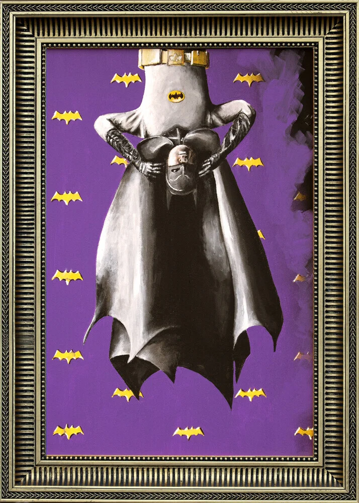 Wall art by Daniel Leo: playful vintage Batman illustration for kids' room