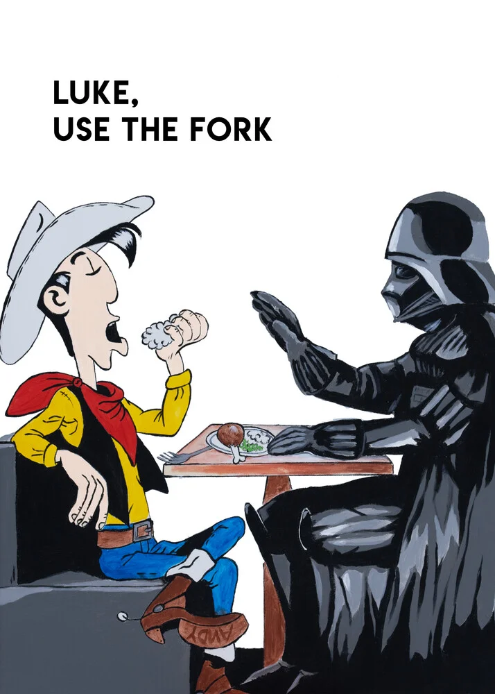Funny illustration by Daniel Leo: fork with a humorous twist