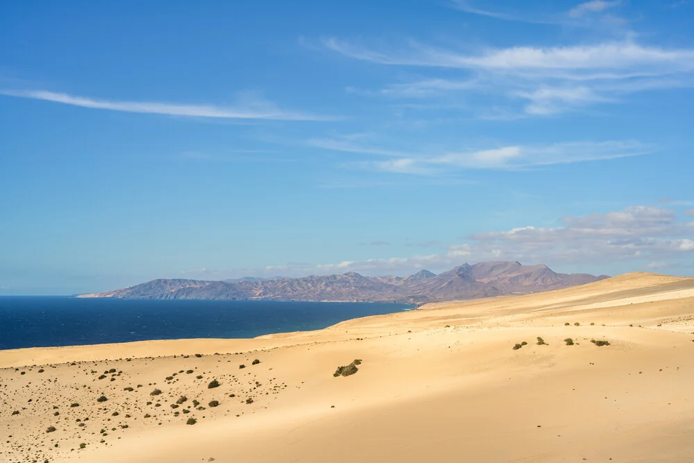 View across the dunes near Jandía on Fuerteventura, calm colors and soft shapes