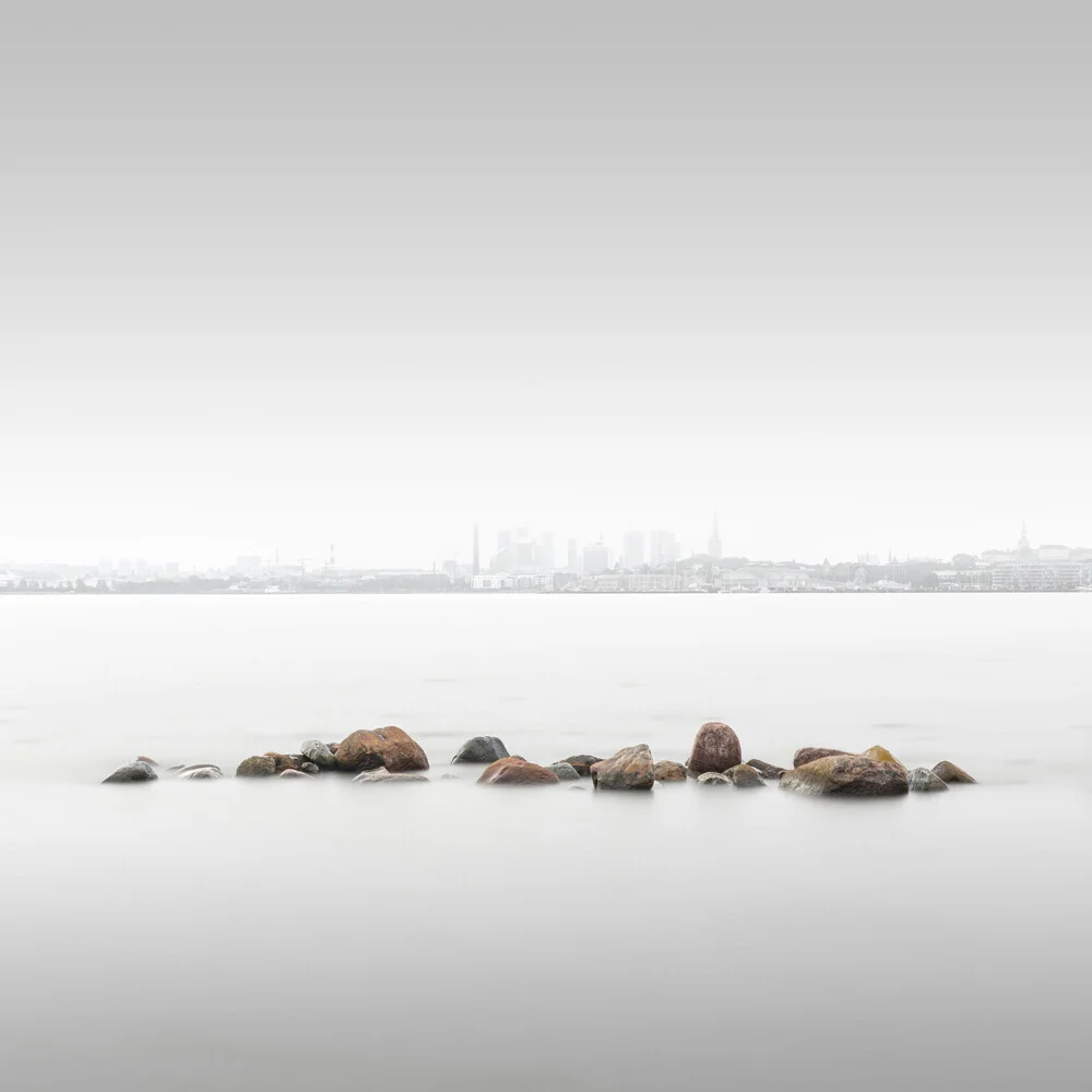 Photo art by Ronny Behnert: silhouette of Tallinn skyline at sunset