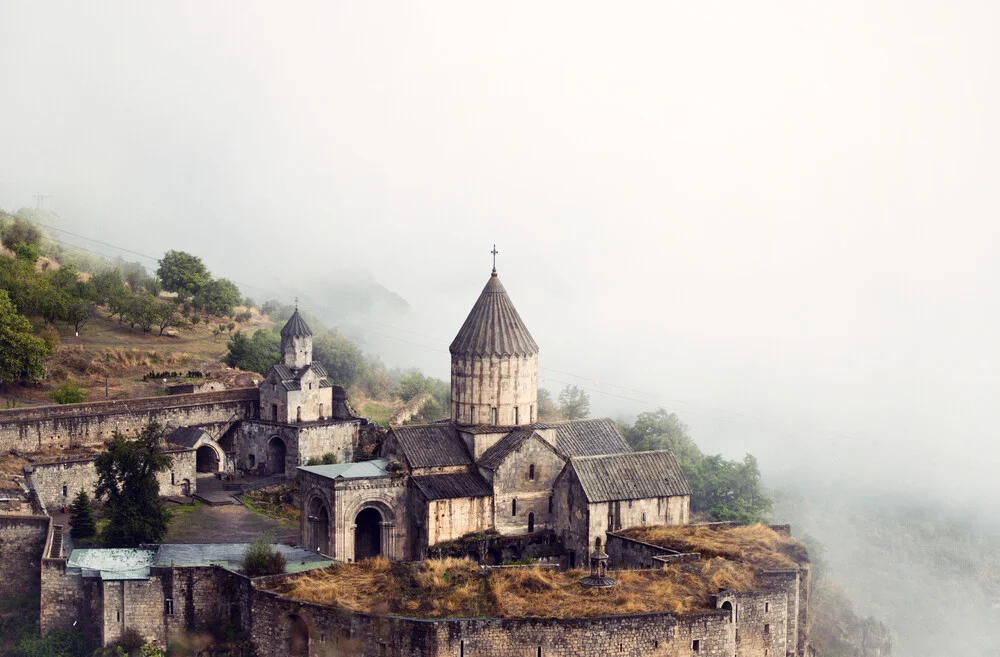 Photo art by Victoria Knobloch: misty Tatev monastery in Armenia