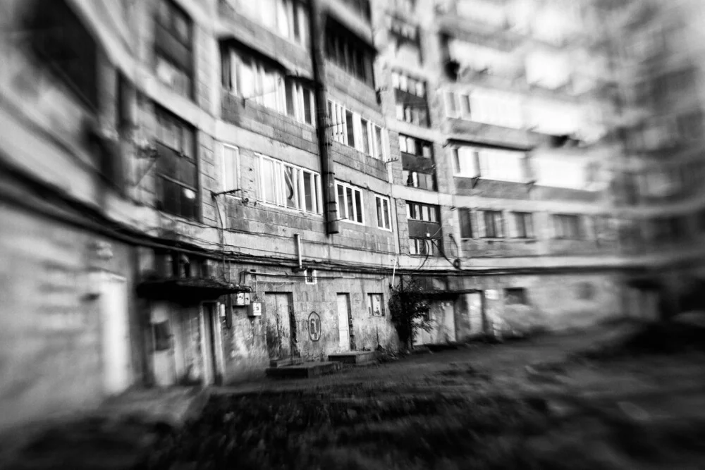 Photo art by Victoria Knobloch: Soviet-style apartment block in Armenia
