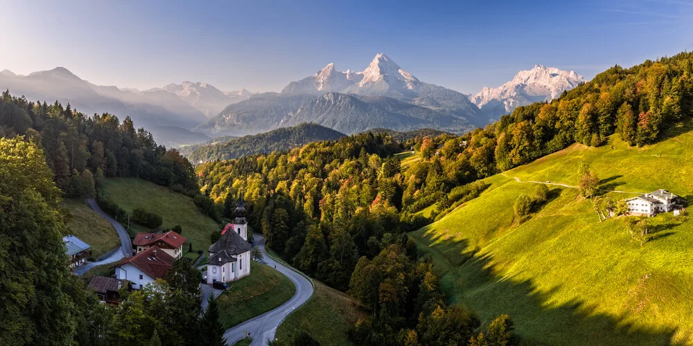 Photo art by Achim Thomae: Autumn morning with a view of Watzmann