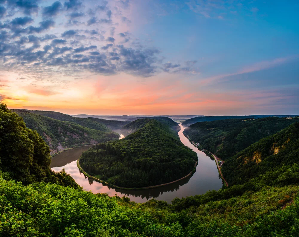 Saarschleife - Panorama am Morgen - fotokunst von Jean Claude Castor