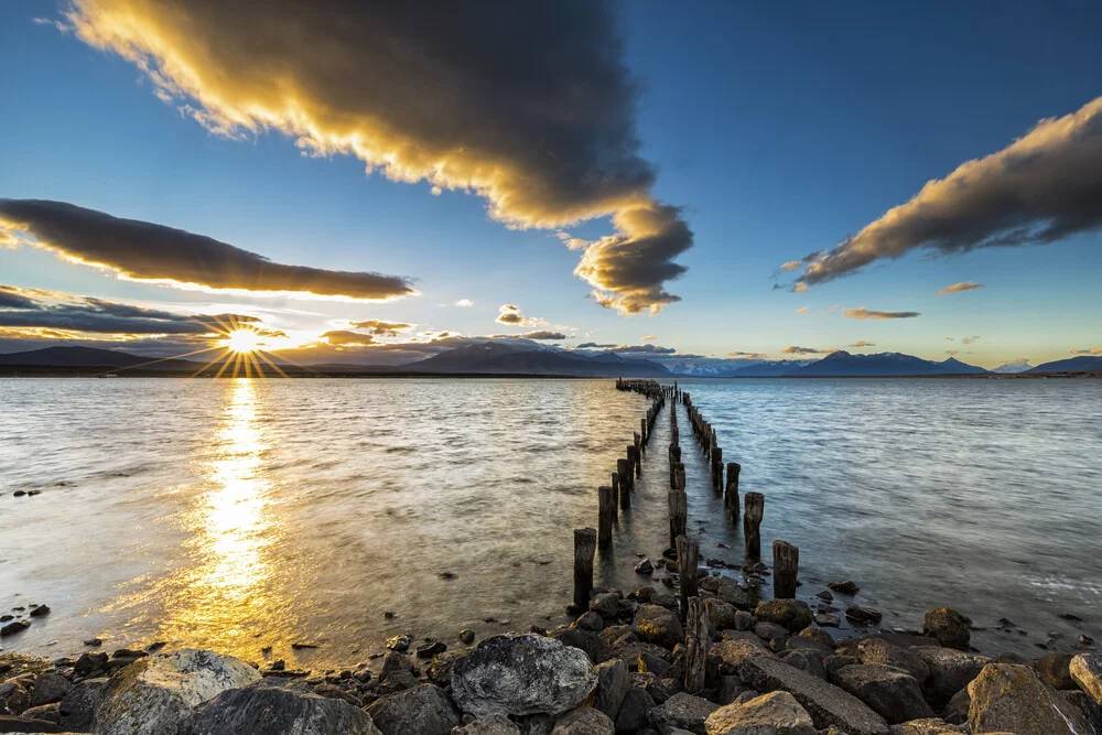 degenerated boardwalk in sundown - Fineart photography by Stefan Schurr