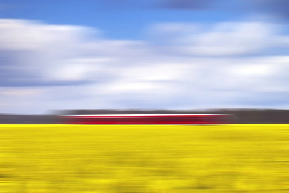 canola & the red train - fotokunst von Oliver Buchmann