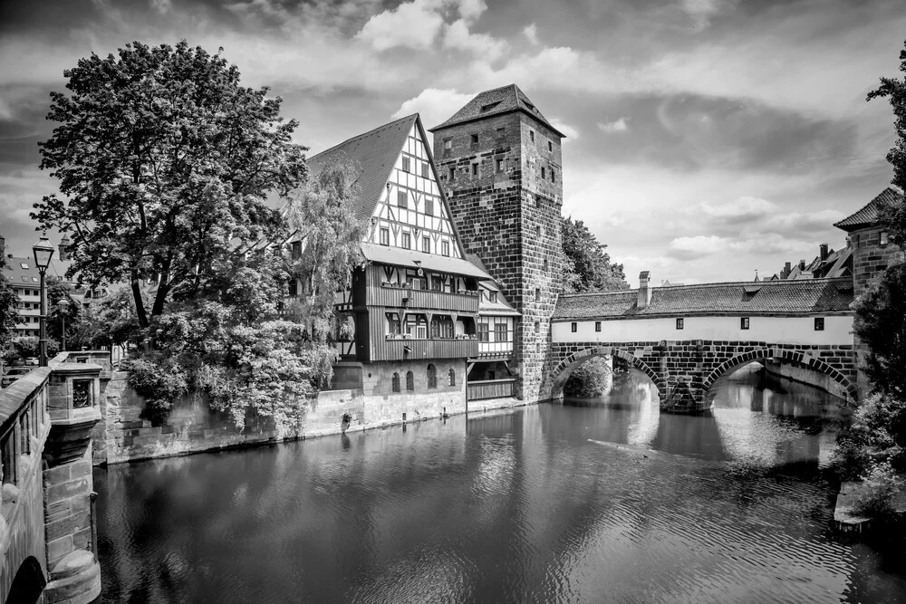 NÜRNBERG Blick von der Maxbrücke zum Henkersteg - fotokunst von Melanie Viola