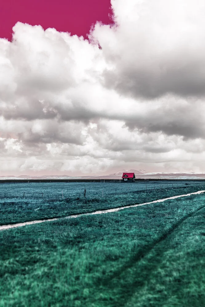 blue field house - Fineart photography by Susanne Kreuschmer