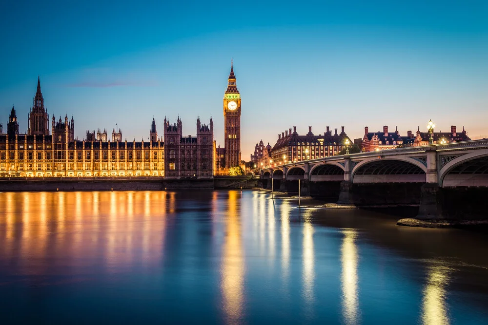 London Westminster Bridge und Palace of Westminster - fotokunst von David Engel