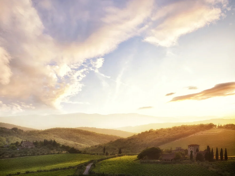 Picturesque Tuscany landscape at sunset - fotokunst von Markus Schieder