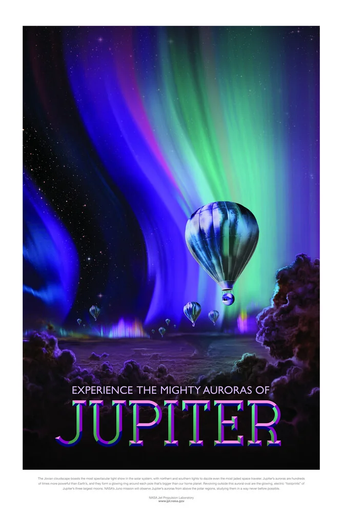 Experience the mighty auroras of Jupiter - fotokunst von Nasa Visions