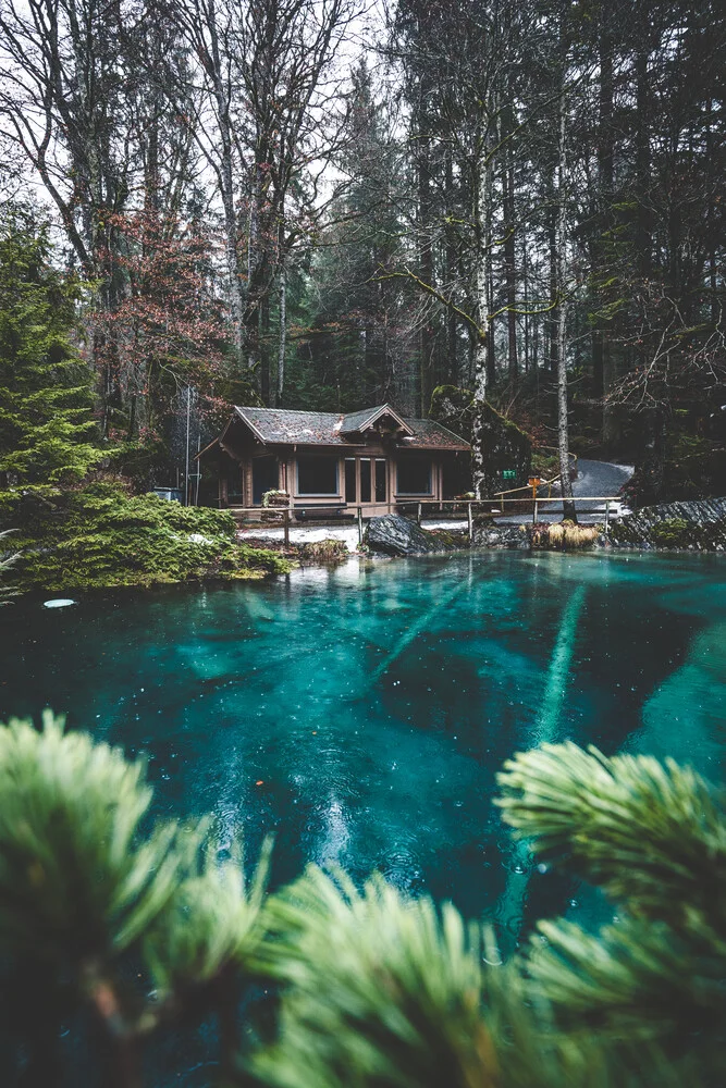 Rainy day at lake Blausee - Fineart photography by Johannes Hulsch