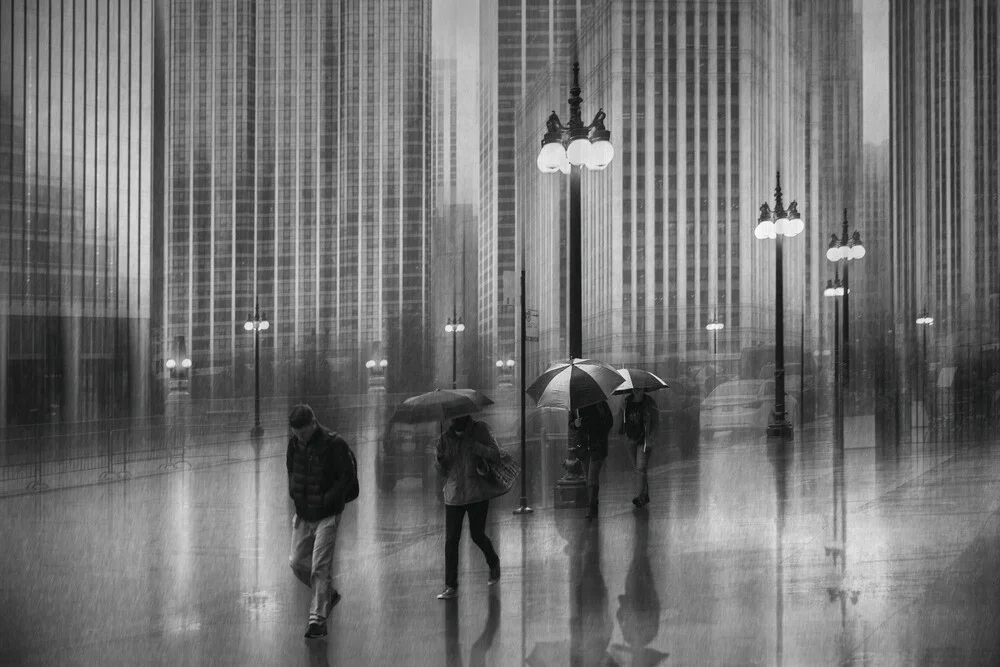 Regen in Chicago - fotokunst von Roswitha Schleicher-Schwarz