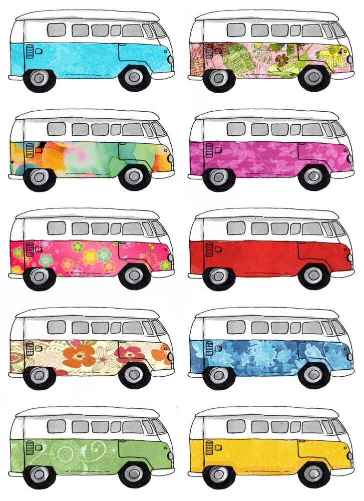 campervan Pattern - fotokunst von Katherine Blower