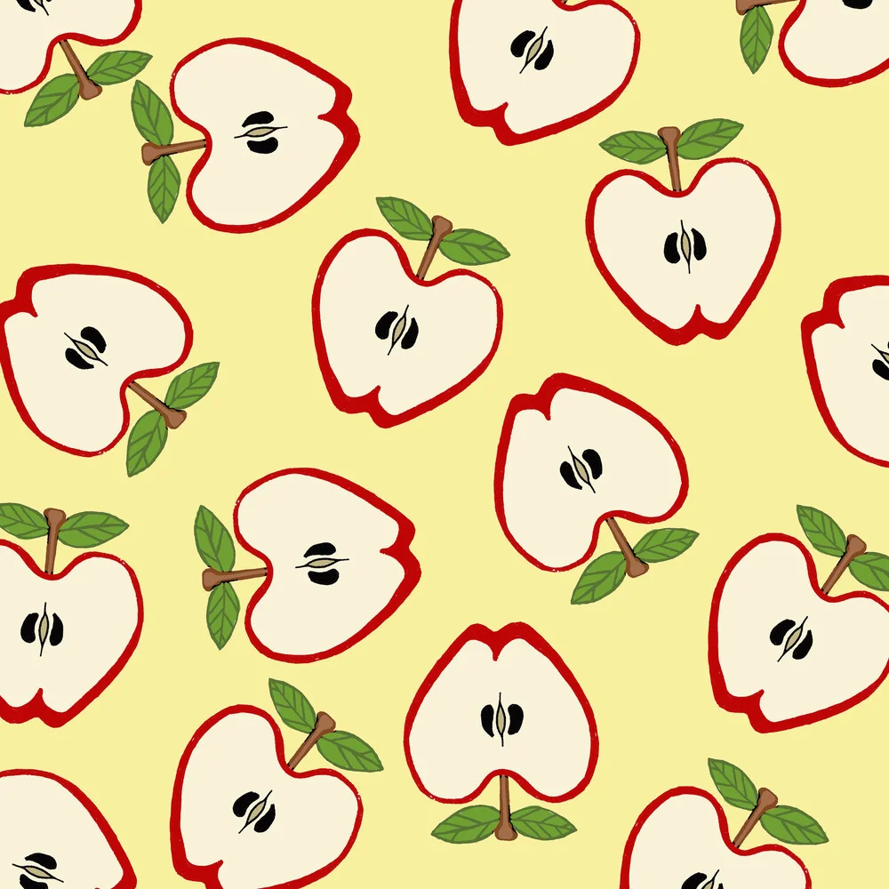 Red Apple Pattern Design - fotokunst von Katherine Blower