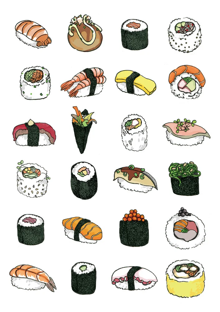 Sushi Pattern - fotokunst von Katherine Blower