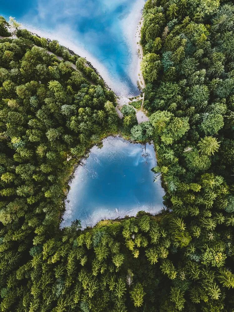 Lake Eibsee from above - fotokunst von Timo Maier