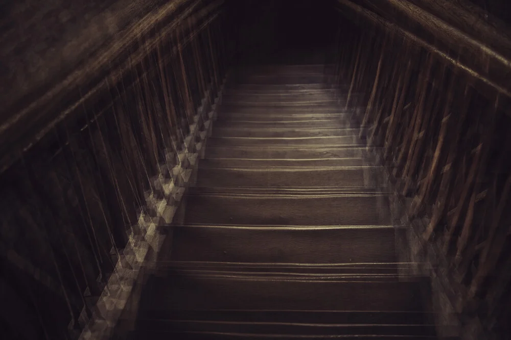 Wooden stairs downhill - Fineart photography by Nadja Jacke