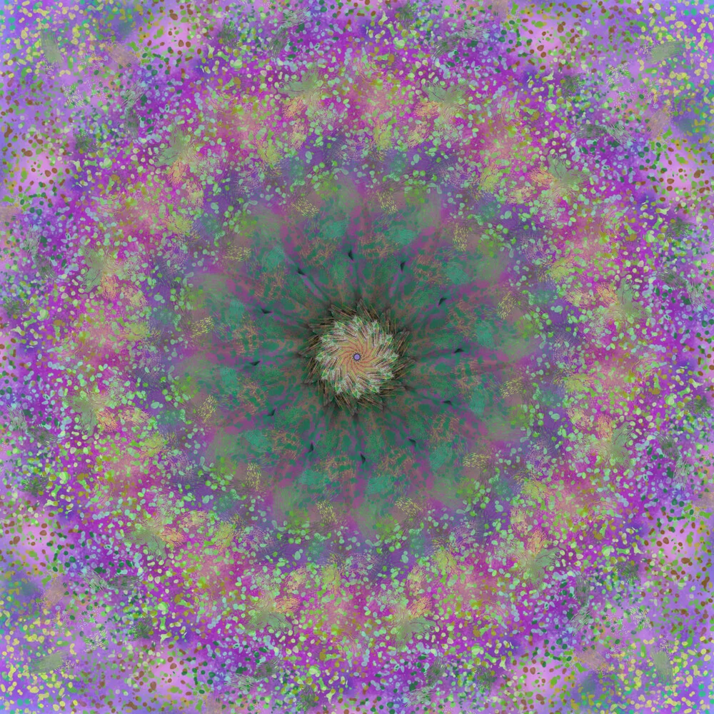 purple pink green mandala - Fineart photography by Nadja Jacke