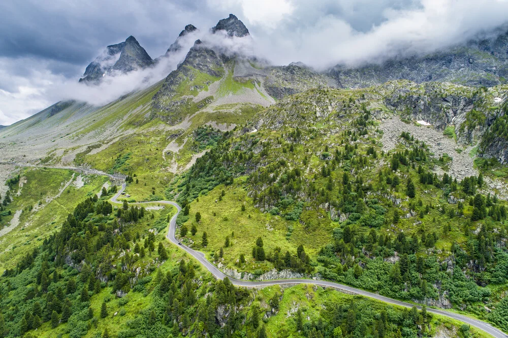 aerial view of pass Albula - Fineart photography by Stefan Schurr