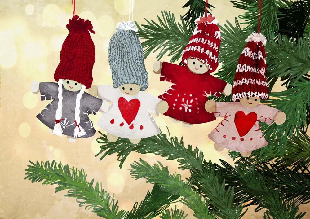 Christmas Tree Dolls - fotokunst von Katherine Blower