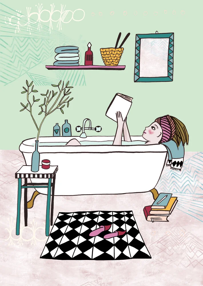 Reading 3: Reading at the bath tub! - Fineart photography by Constanze Guhr