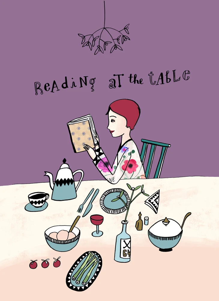 Reading! !: Reading at the table - Fineart photography by Constanze Guhr