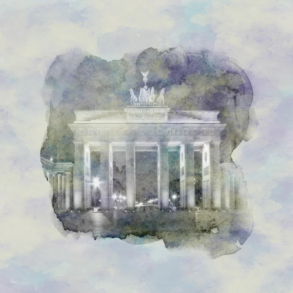 Aquarell Stil BERLIN Brandenburger Tor - fotokunst von Melanie Viola