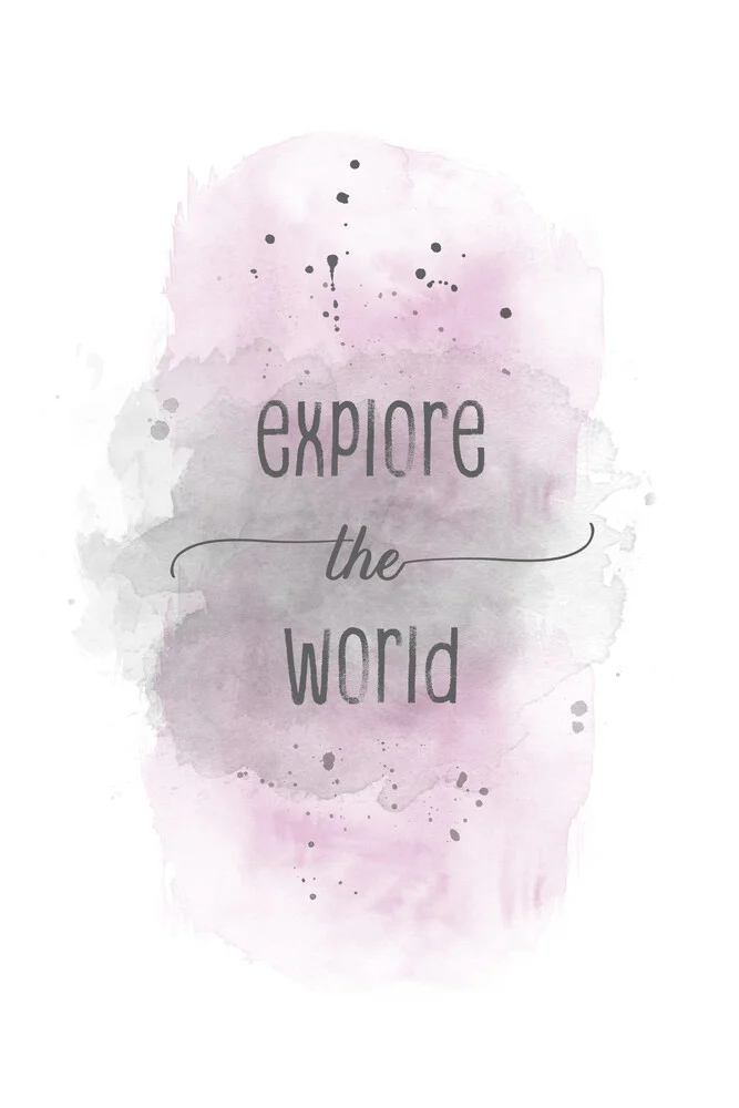Explore the world watercolor pink - Fineart photography by Melanie Viola