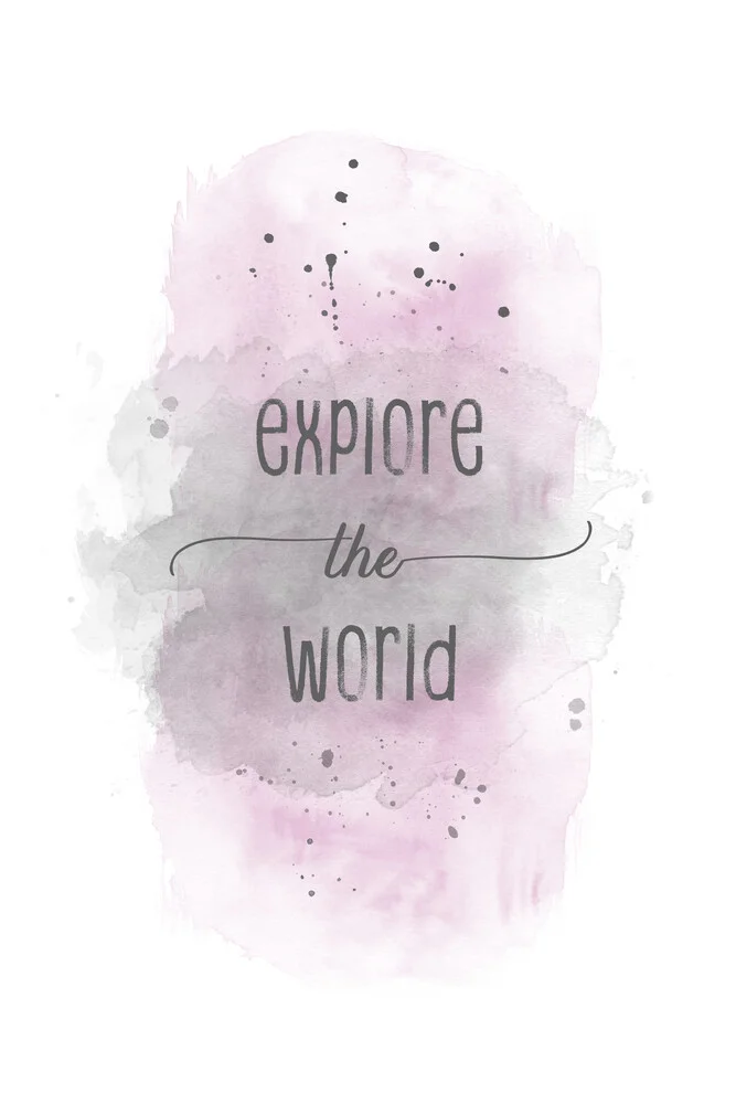 Explore the world Aquarell rosa - fotokunst von Melanie Viola