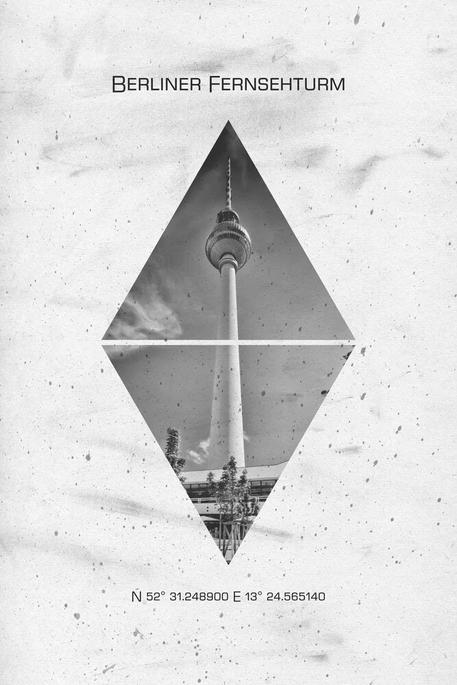 Koordinaten BERLIN Fernsehturm - fotokunst von Melanie Viola
