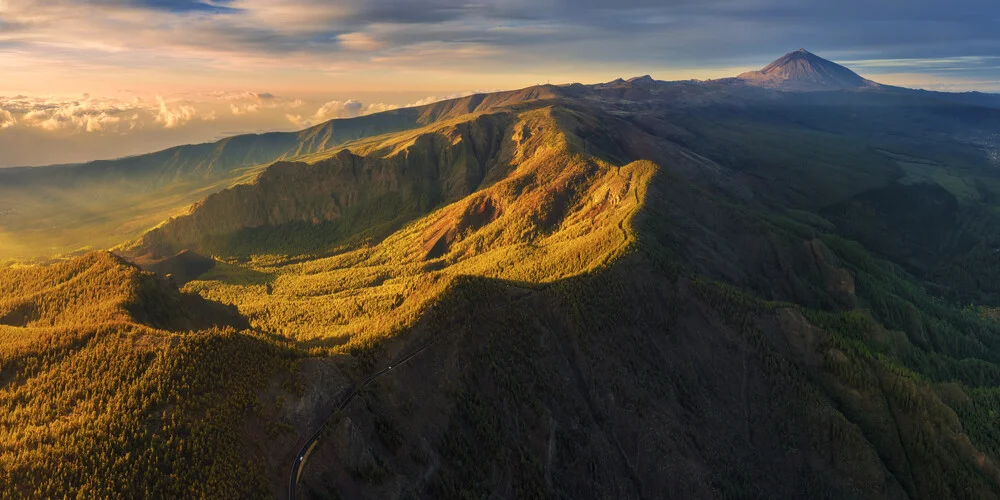 Tenerife Teide Plateau Aerial Panorama during Sunrise - Fineart photography by Jean Claude Castor